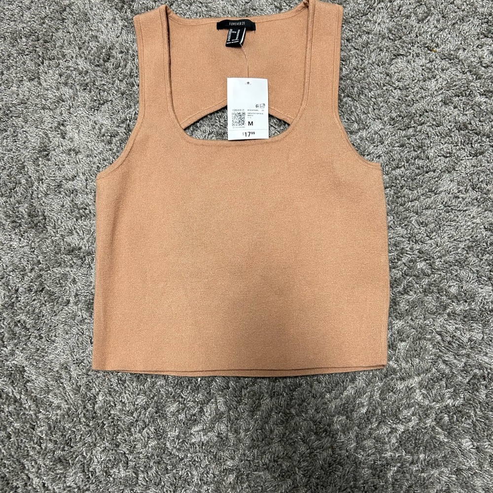 Forever 21 Women's Tan Sleeveless Top